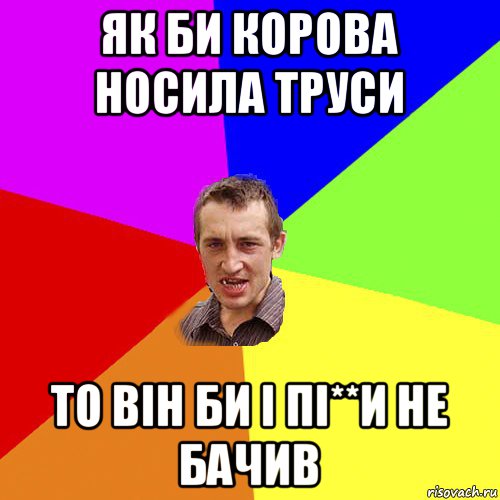 як би корова носила труси то він би і пі**и не бачив, Мем Чоткий паца