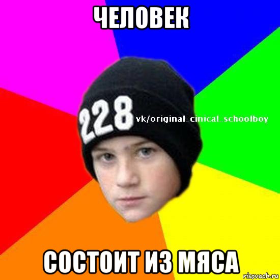 человек состоит из мяса