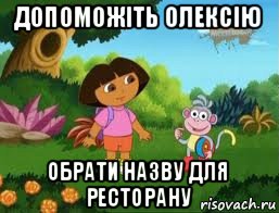 допоможіть олексію обрати назву для ресторану