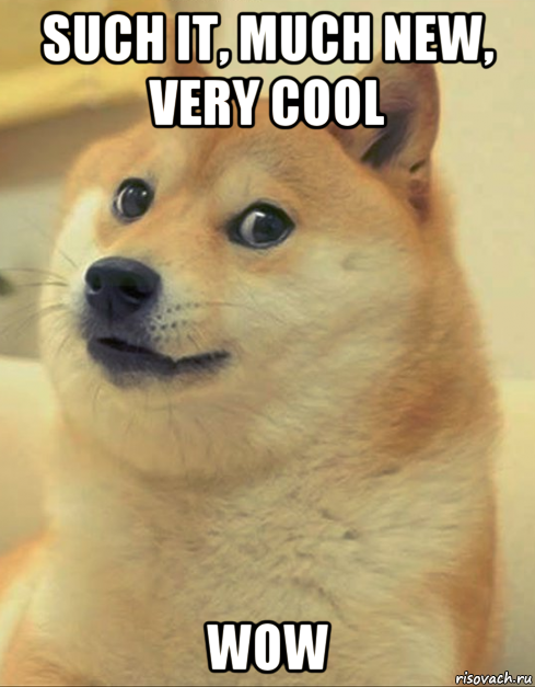 such it, much new, very cool wow, Мем doge woof