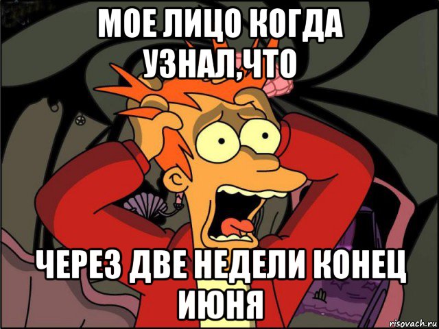 мое лицо когда узнал,что через две недели конец июня, Мем Фрай в панике