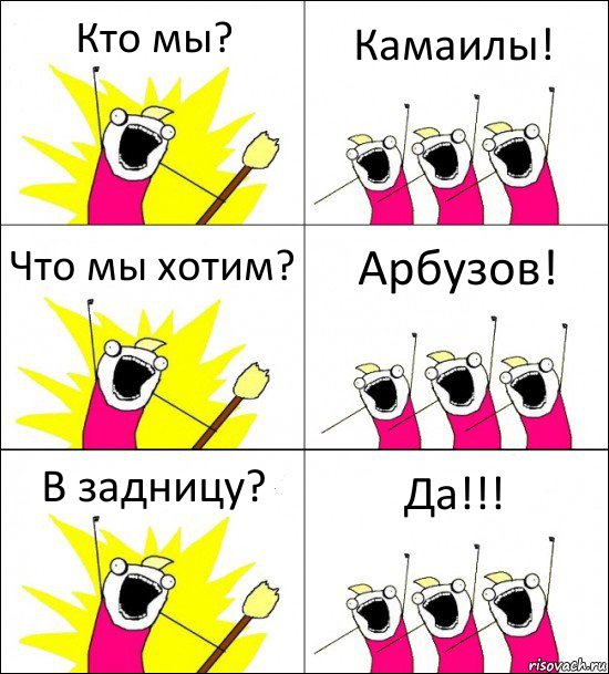 Кто мы? Камаилы! Что мы хотим? Арбузов! В задницу? Да!!!, Комикс кто мы