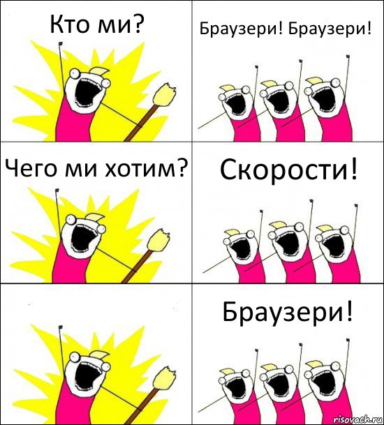 Кто ми? Браузери! Браузери! Чего ми хотим? Скорости!  Браузери!, Комикс кто мы