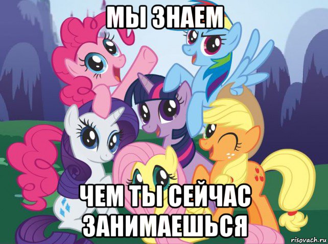 мы знаем чем ты сейчас занимаешься, Мем My little pony