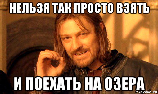 нельзя так просто взять и поехать на озера, Мем Нельзя просто так взять и (Боромир мем)