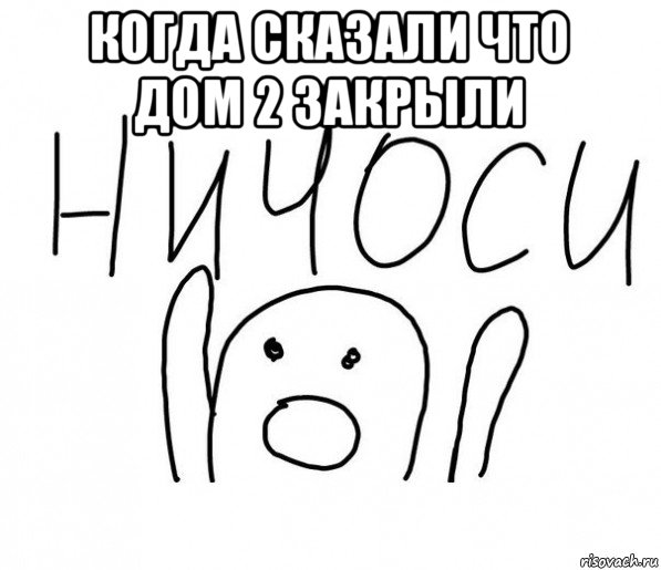 когда сказали что дом 2 закрыли , Мем  Ничоси