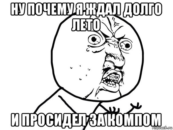 ну почему я ждал долго лето и просидел за компом, Мем Ну почему (белый фон)