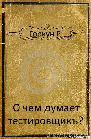 Горкун Р. О чем думает тестировщикъ?, Комикс обложка книги