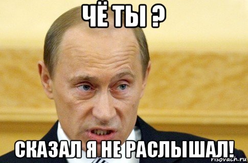 чё ты ? сказал я не раслышал!, Мем путин