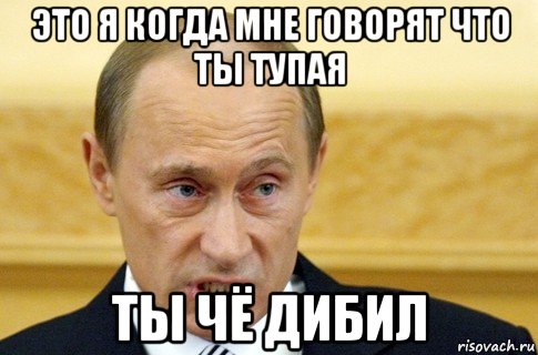 это я когда мне говорят что ты тупая ты чё дибил, Мем путин