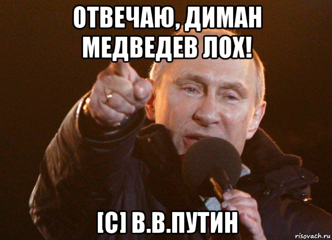 отвечаю, диман медведев лох! [с] в.в.путин