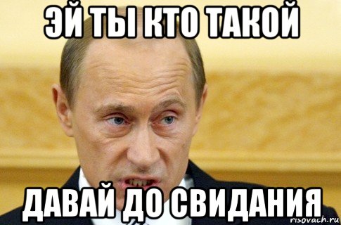 эй ты кто такой давай до свидания, Мем путин