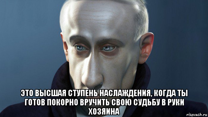  это высшая ступень наслаждения, когда ты готов покорно вручить свою судьбу в руки хозяина