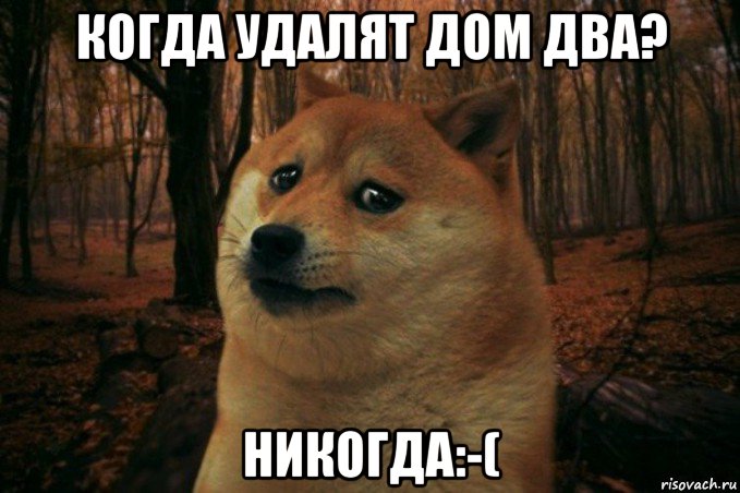 когда удалят дом два? никогда:-(