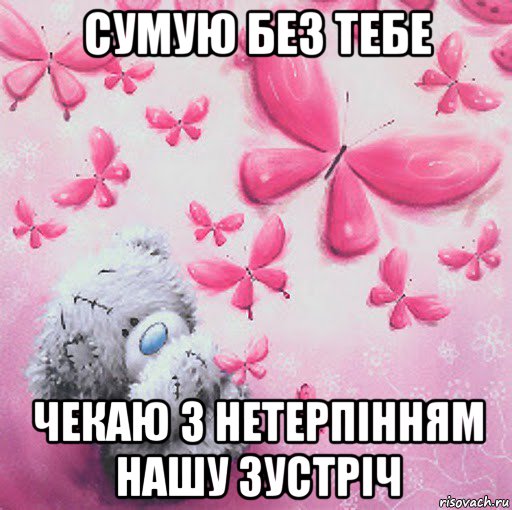 сумую без тебе чекаю з нетерпінням нашу зустріч, Мем Скучаю