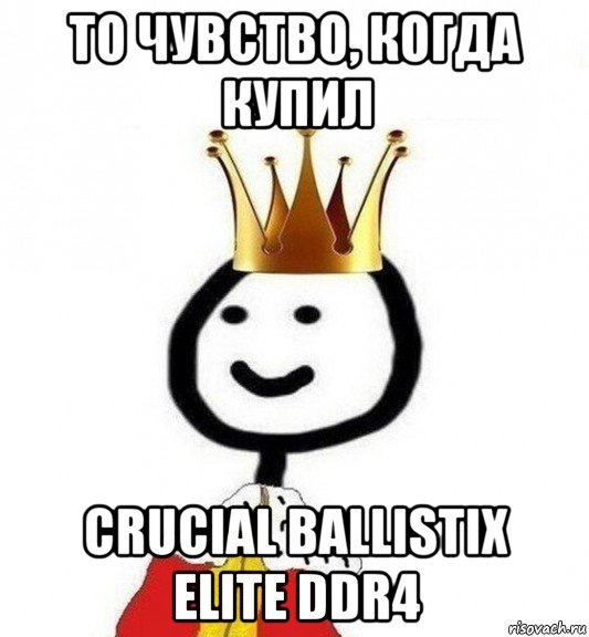 то чувство, когда купил crucial ballistix elite ddr4, Мем Теребонька Царь