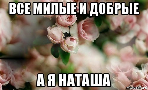 все милые и добрые а я наташа