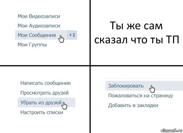 Ты же сам сказал что ты ТП, Комикс  Удалить из друзей