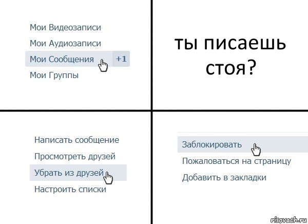 ты писаешь стоя?, Комикс  Удалить из друзей