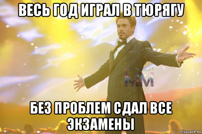 весь год играл в тюрягу без проблем сдал все экзамены