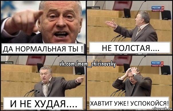 Да нормальная ты ! Не толстая.... и не худая.... Хавтит уже! успокойся!, Комикс Жирик