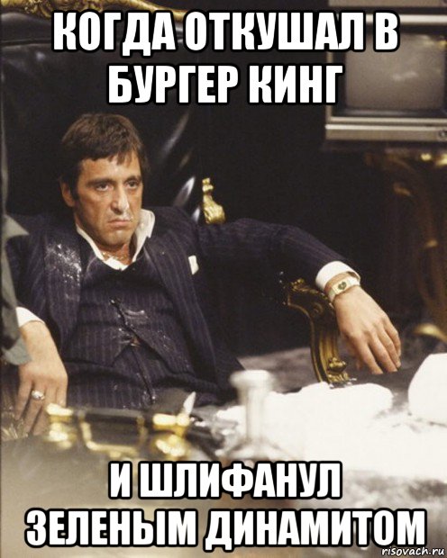 когда откушал в бургер кинг и шлифанул зеленым динамитом