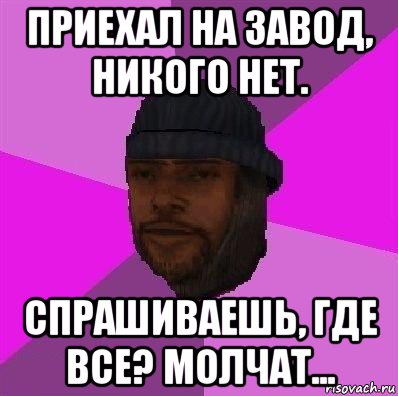 приехал на завод, никого нет. спрашиваешь, где все? молчат..., Мем Бомж самп рп