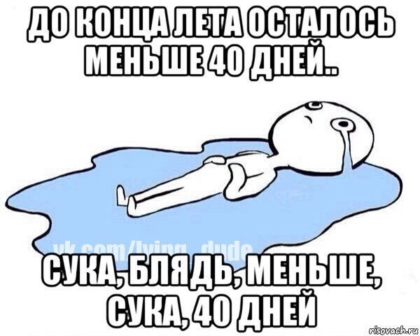 до конца лета осталось меньше 40 дней.. сука, блядь, меньше, сука, 40 дней, Мем Этот момент когда