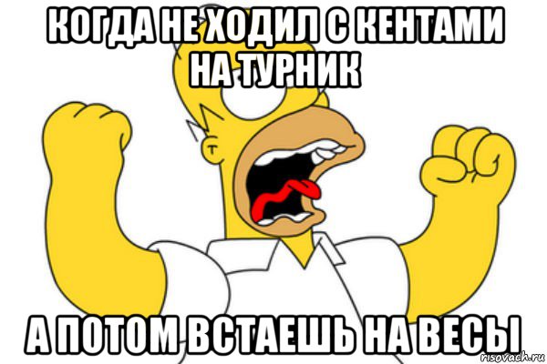 когда не ходил с кентами на турник а потом встаешь на весы, Мем Разъяренный Гомер