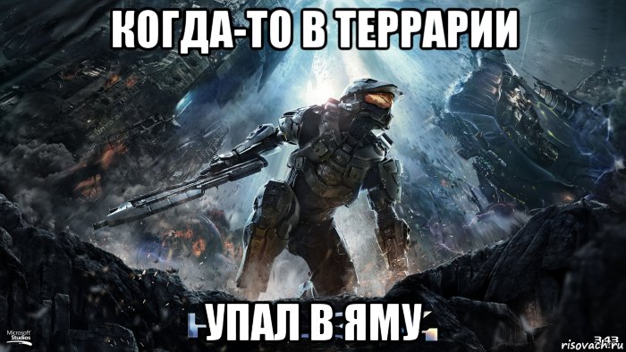 когда-то в террарии упал в яму, Мем halo