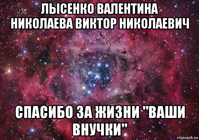 лысенко валентина николаева виктор николаевич спасибо за жизни "ваши внучки", Мем Ты просто космос