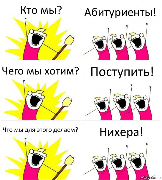 Кто мы? Абитуриенты! Чего мы хотим? Поступить! Что мы для этого делаем? Нихера!, Комикс кто мы