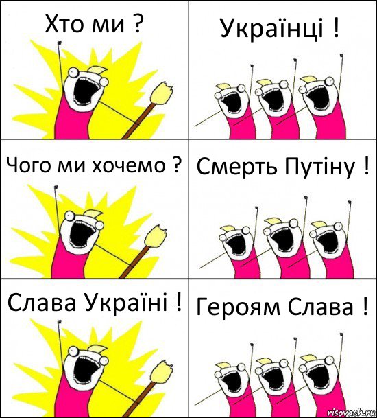 Хто ми ? Українці ! Чого ми хочемо ? Смерть Путіну ! Слава Україні ! Героям Слава !, Комикс кто мы