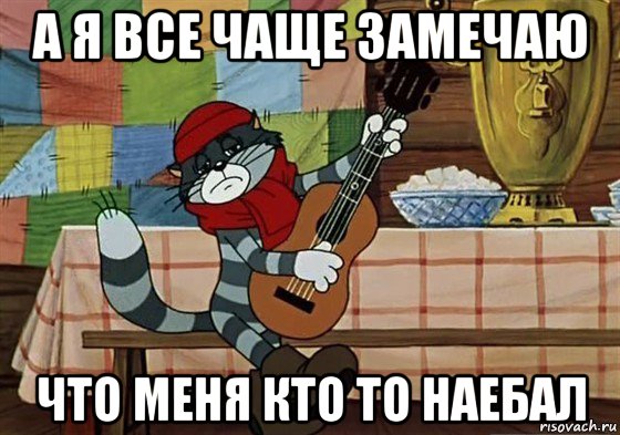 а я все чаще замечаю что меня кто то наебал, Мем Грустный Матроскин с гитарой