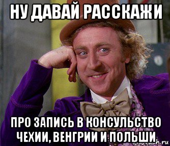 ну давай расскажи про запись в консульство чехии, венгрии и польши, Мем мое лицо