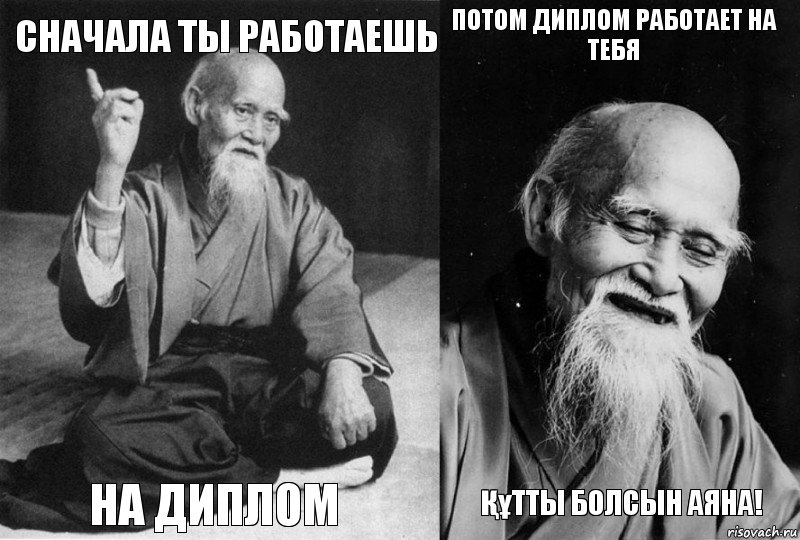 Сначала ты работаешь На диплом Потом диплом работает на тебя Құтты болсын аяна!, Комикс Мудрец-монах (4 зоны)