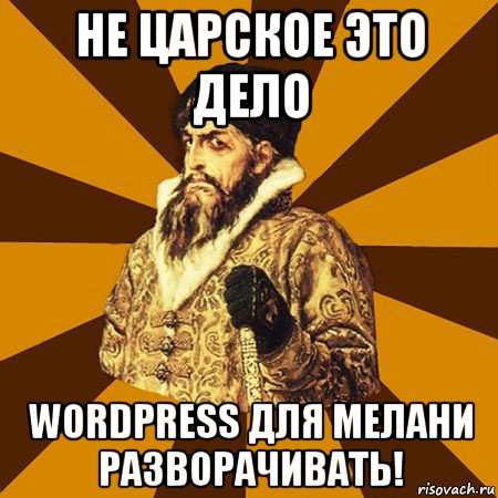 не царское это дело wordpress для мелани разворачивать!, Мем Не царское это дело