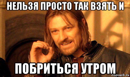 нельзя просто так взять и побриться утром, Мем Нельзя просто так взять и (Боромир мем)