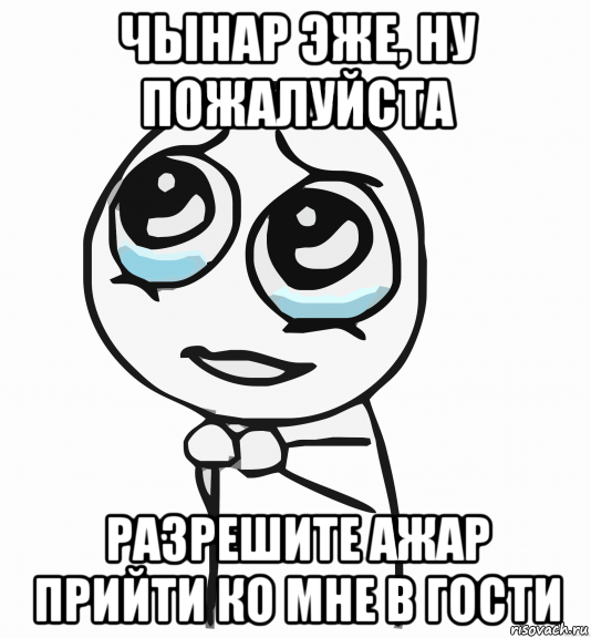 чынар эже, ну пожалуйста разрешите ажар прийти ко мне в гости, Мем  ну пожалуйста (please)