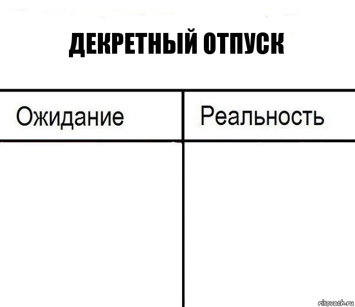 Декретный отпуск  , Комикс  Ожидание - реальность