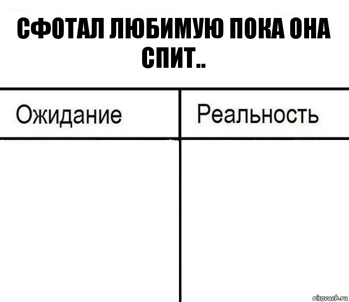 Сфотал любимую пока она спит..  , Комикс  Ожидание - реальность