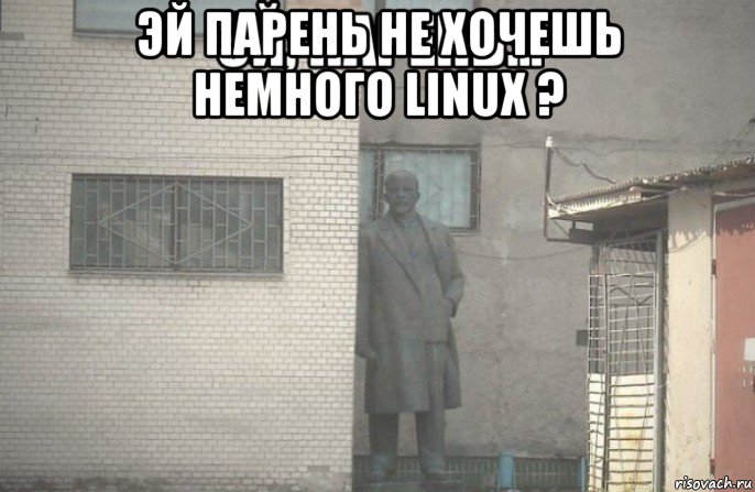 эй парень не хочешь немного linux ? , Мем псс парень