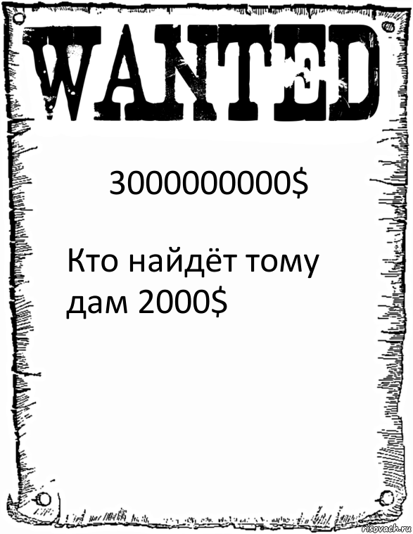 3000000000$ Кто найдёт тому дам 2000$, Комикс розыск