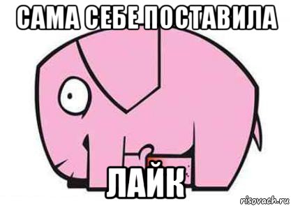 сама себе поставила лайк