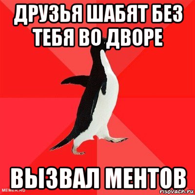 друзья шабят без тебя во дворе вызвал ментов, Мем  социально-агрессивный пингвин