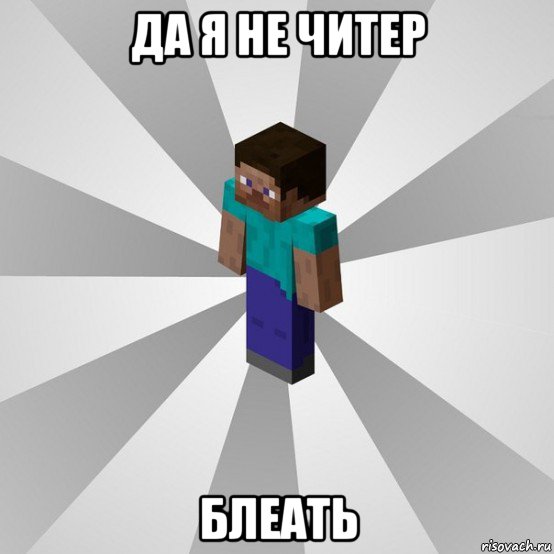 да я не читер блеать, Мем Типичный игрок Minecraft