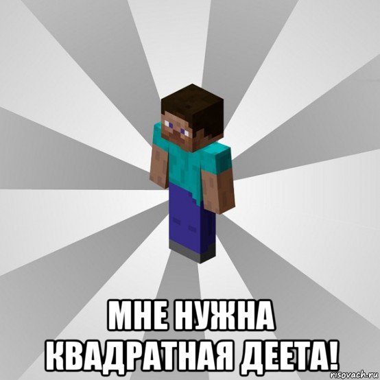  мне нужна квадратная деета!, Мем Типичный игрок Minecraft