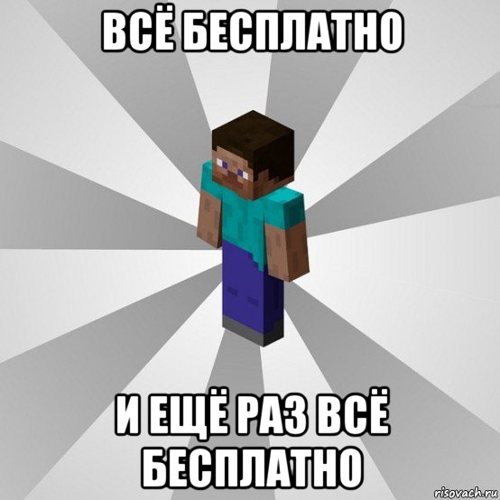 всё бесплатно и ещё раз всё бесплатно, Мем Типичный игрок Minecraft