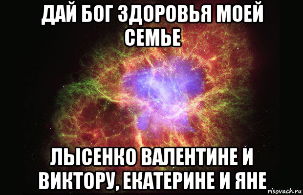 дай бог здоровья моей семье лысенко валентине и виктору, екатерине и яне, Мем Туманность