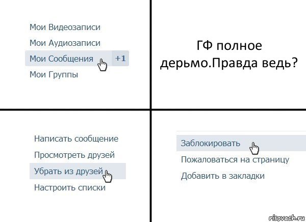 ГФ полное дерьмо.Правда ведь?, Комикс  Удалить из друзей